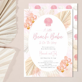 Strand zeeschelp roze boho Oceaan Meisje Baby Borr Kaart
