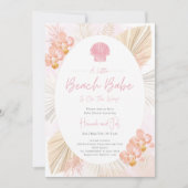 Strand zeeschelp roze boho Ocean Girl Baby shower Kaart (Voorkant)