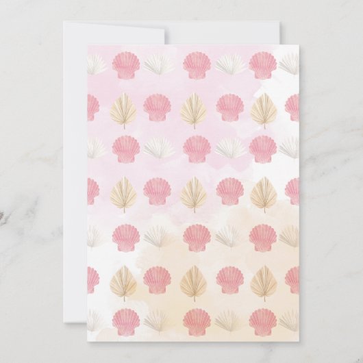 Strand zeeschelp roze boho Ocean Girl Baby shower Kaart (Achterkant)