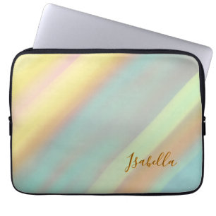 Strand Zeeschelp Sfeer Aangepaste Naam  Laptop Sleeve