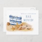 Strand Zeeschelp Verhuisbericht Aankondigingskaart (Voorkant / Achterkant)