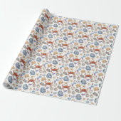 Strand Zeeschelp Zeester Krab Thema Cadeaupapier (Uitgerold)