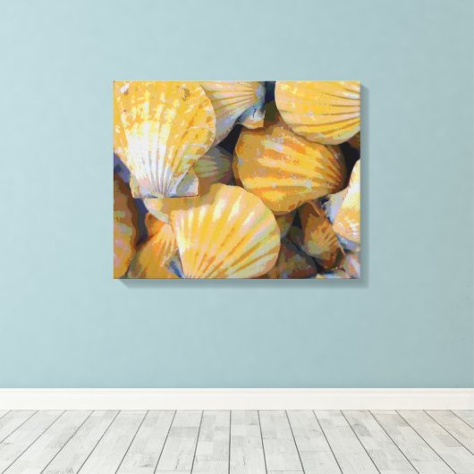 Strand Zeeschelpen Art Canvas Print (Insitu (Houten vloer))