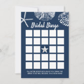 Strand Zeeschelpen Vrijgezellenfeest Bingo Spel Na Kaart (Voorkant)