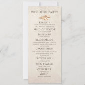 Strand Zeeschelpen Zand Bruiloft Programma Bruids  (Achterkant)