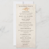 Strand Zeeschelpen Zand Bruiloft Programma Bruids  (Achterkant)