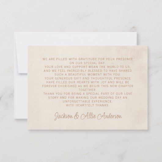 Strand Zeeschelpen Zand Seaside Bruiloft Foto Bedankkaart (Achterkant)