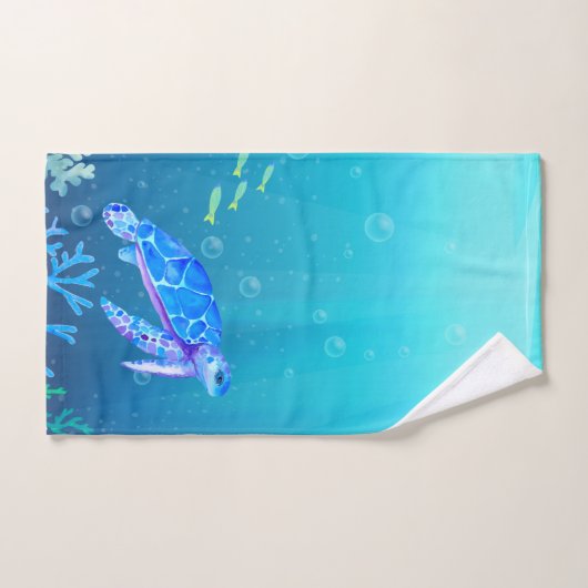 Strand Zeeschildpad Ontwerp Handdoek (Handdoek)