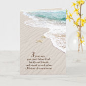 Strand Zeester 3e verjaardag Kaart (Gele Bloem)