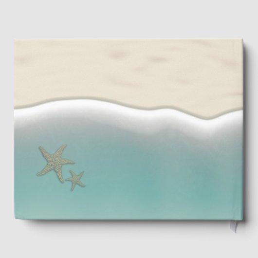 Strand Zeester, Blauw Zee Water Ocean Zand Bruilof Gastenboek (Achterkant)