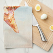 Strand Zeester Blauwe Oceaan Waterverf Theedoek (Quarter Fold)