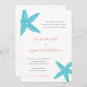 Strand Zeester bruiloft uitnodiging (Voorkant / Achterkant)