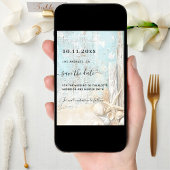 Strand zeester drijfhout bruiloft save the date