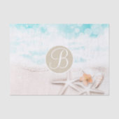 Strand Zeester Elegant Monogram Letter Initiaal Tissuepapier (Voorkant)