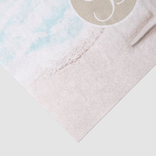 Strand Zeester Elegant Monogram Letter Initiaal Tissuepapier (Detail)