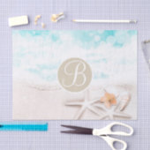 Strand Zeester Elegante Monogram Letter Initiaal Tissuepapier (Craft)