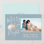 Strand Zeester en Zand Dollar Foto Feestdagenkaart (Voorkant / Achterkant)