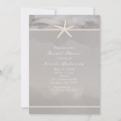 Strand Zeester Grijs Chic Elegante Uitnodigingen (Voorkant)
