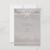 Strand Zeester Grijs Chic Tafel Nummerkaart Kaart (Voorkant)