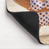 Strand Zeester Het dragen van een bikini Muismat (Hoek)