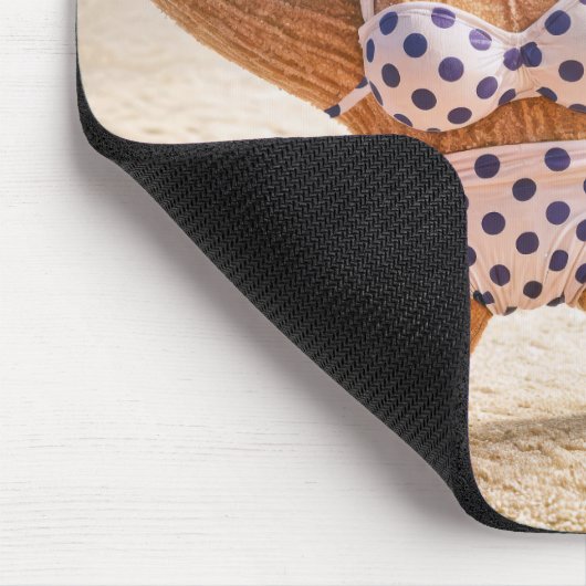 Strand Zeester Het dragen van een bikini Muismat (Hoek)