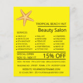 Strand Zeester, Kapper, Schoonheidssalon Advertent Flyer (Voorkant)