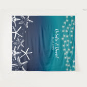 Strand Zeester Oceaan Blauwe Zomer Bruiloft Achter Wandkleed (Voorkant (horizontaal))