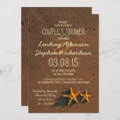 Strand Zeester paar koppels douche uitnodigingen (Voorkant / Achterkant)