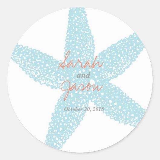 Strand Zeester Sticker 3" rond (Voorkant)