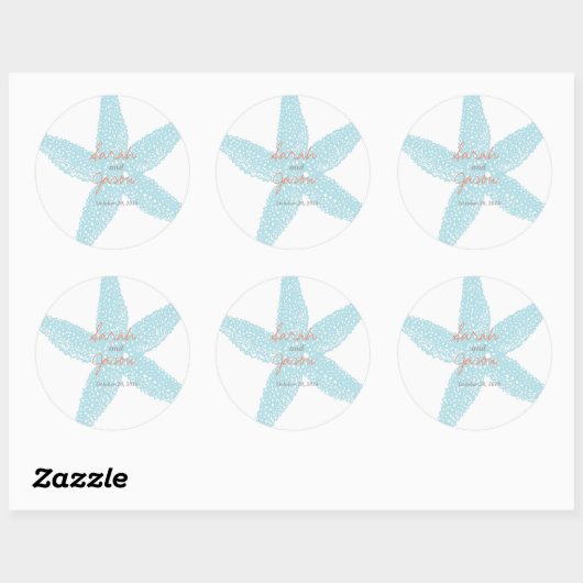 Strand Zeester Sticker 3" rond (Vel)