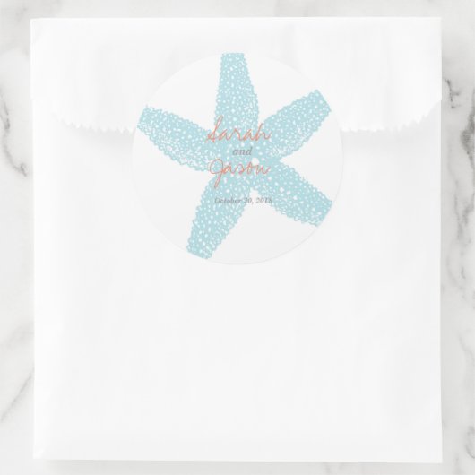 Strand Zeester Sticker 3" rond (Tas)