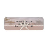 Strand Zeester Taupe Beige Chic Elegante Trouw Etiket (Voorkant)