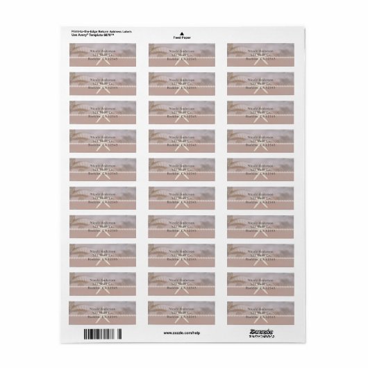 Strand Zeester Taupe Beige Chic Elegante Trouw Etiket (Full Sheet)