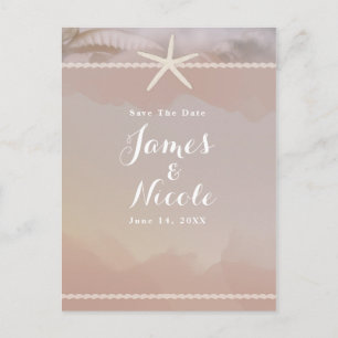Strand Zeester Taupe Tannige Verlovingskaart Save Briefkaart