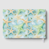 Strand zeester waterverf kustpatroon gastenboek (Achterkant)