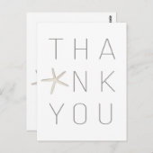 Strand Zeester Wit Minimaal Elegant Dank u Briefkaart (Voorkant / Achterkant)