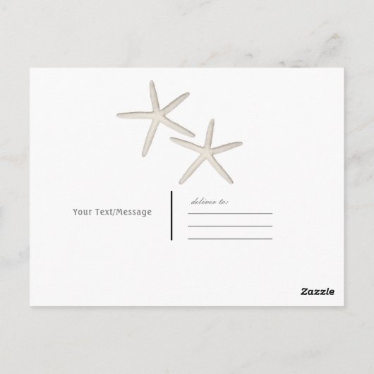 Strand Zeester Wit Minimaal Elegant Dank u Briefkaart (Achterkant)