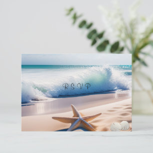 Strand Zeester Zandgolven RSVP Kaartje