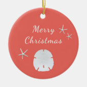 Strand Zeesterren Zand Dollar Perzik Kerstmis Keramisch Ornament (Voorkant)