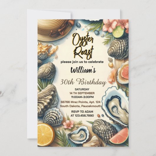 Strand Zeevruchten parel oester gebraden 30e verja Kaart (Voorkant)