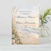 Strand Zeewedding Uitnodiging (Staand voorkant)