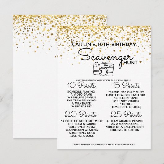 Strand zoektocht aankondigingskaart (Voorkant / Achterkant)