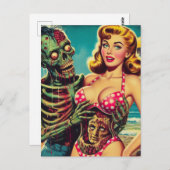 strand zombie meisje briefkaart (Voorkant / Achterkant)