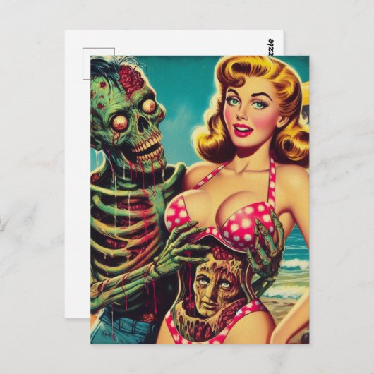 strand zombie meisje briefkaart (Voorkant / Achterkant)