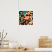 strand zombie meisje poster (Keuken)