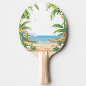 strand zomer bloemen tafeltennisbatje (Voorkant)