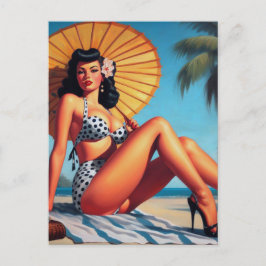 Strand Zomer Classic Pin Up Briefkaart