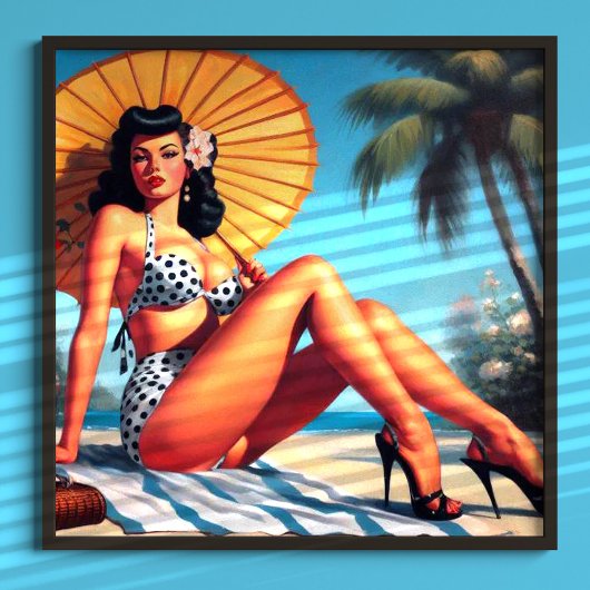 Strand Zomer Classic Pin Up Poster