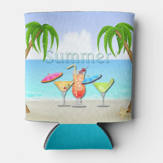 Strand Zomer Cocktails Koelbox Blikjeskoeler (Voorkant)