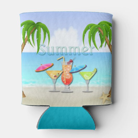 Strand Zomer Cocktails Koelbox Blikjeskoeler (Achterkant)